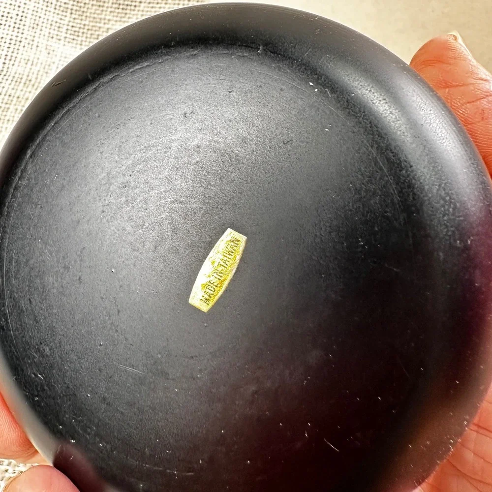 Pottery Barn Flower Arranger Black Round Bowl Metal Pin Frog‎ Kenzan 199398 vtg